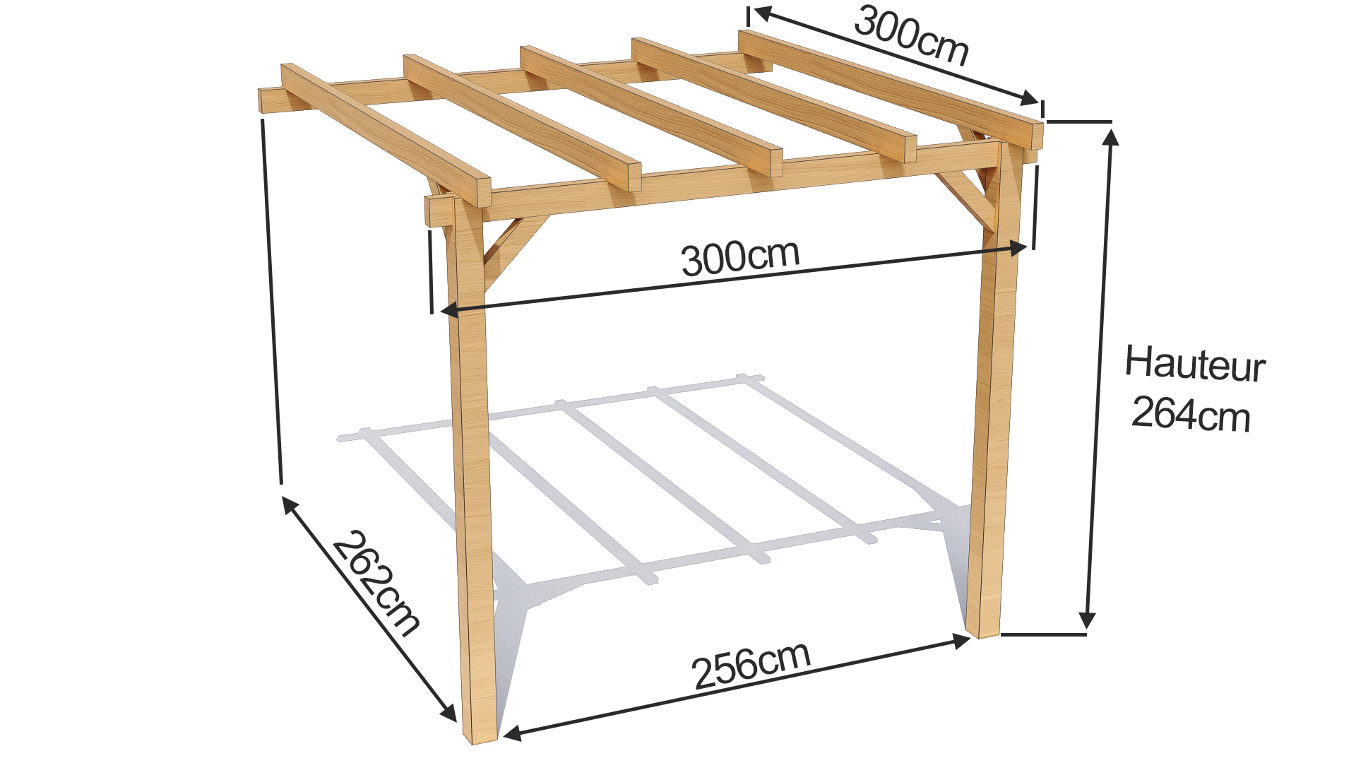 pergola bois jade 3m00x3m00